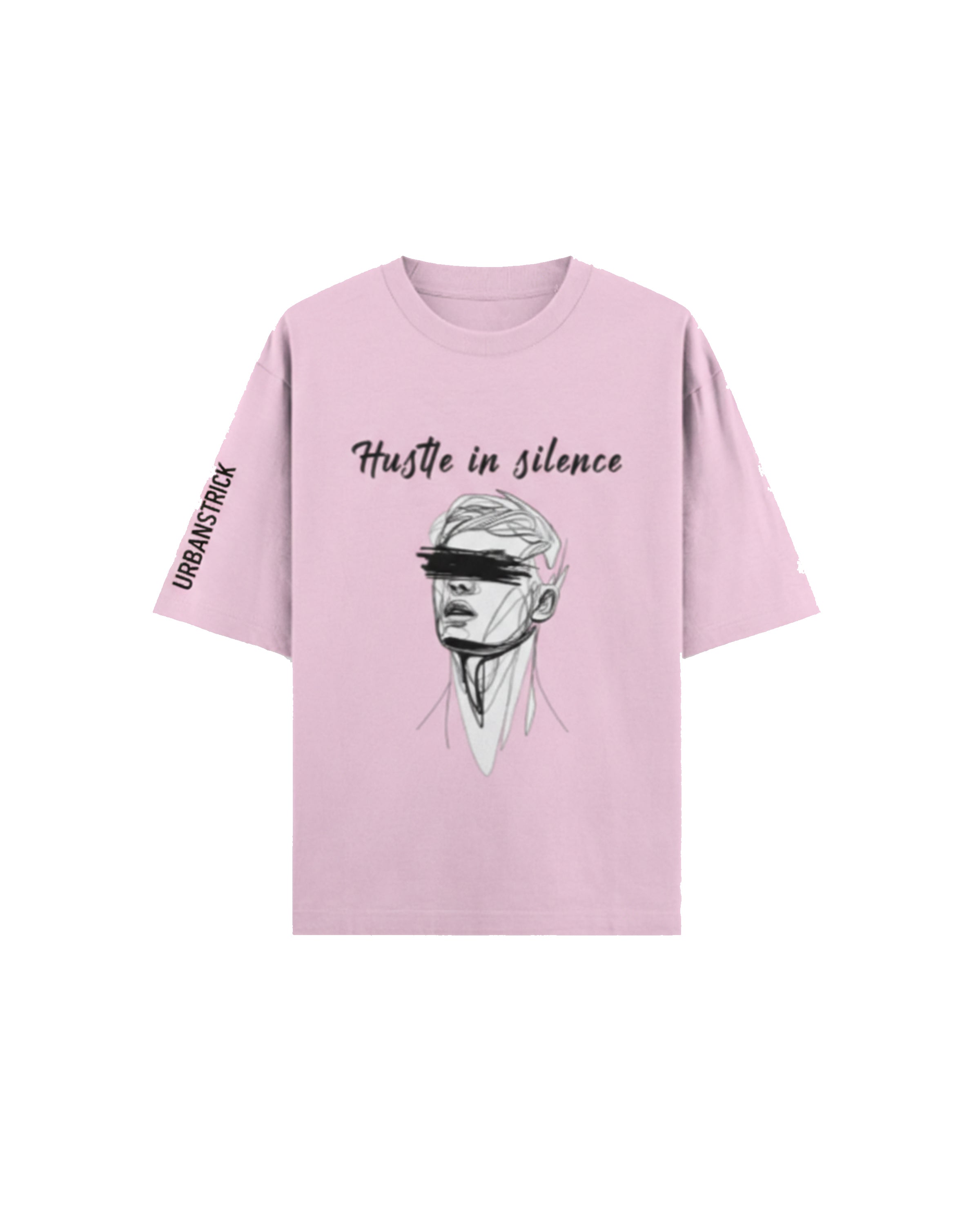 Hustle in Silence Cotton T-Shirt – Motivational Oversized Streetwear Graphic Tee for Men & Women